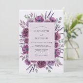 Invitation Mariage Botanique Illustre Pourpre (Debout devant)