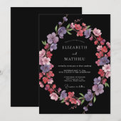 Invitation Mariage Botanique Impressionniste Fleur de Lavande (Devant / Derrière)