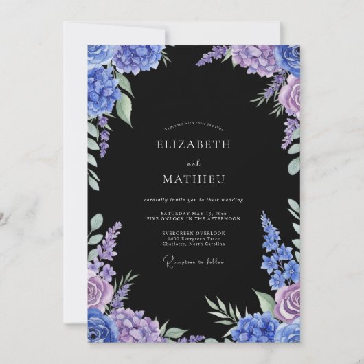 Invitation Mariage Botanique Indigo Humeur (Devant)