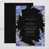 Invitation Mariage Botanique Indigo Humeur (Devant / Derrière)