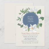 Invitation Mariage botanique Jasmin et Orchidées (Devant / Derrière)