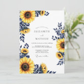 Invitation Mariage Botanique Jaune d'Automne (Debout devant)