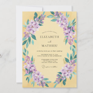 Invitation Mariage Botanique Jaune Ensoleillé