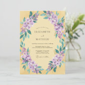 Invitation Mariage Botanique Jaune Ensoleillé (Debout devant)