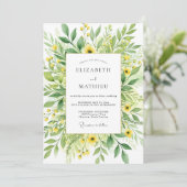 Invitation Mariage Botanique Jaune et Animé (Debout devant)