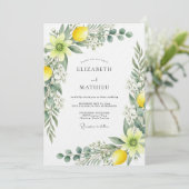 Invitation Mariage botanique jaune fantaisiste (Debout devant)