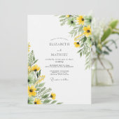 Invitation Mariage Botanique Jaune Joyeux d'Été (Debout devant)