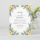 Invitation Mariage botanique jaune or (Debout devant)