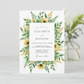 Invitation Mariage Botanique Jaune Vif (Debout devant)