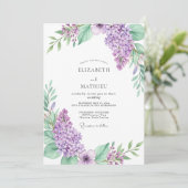 Invitation Mariage Botanique Lavande Pristine (Debout devant)