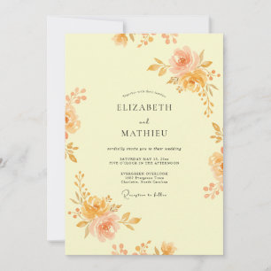 Invitation Mariage Botanique Lumineux aux Abricots