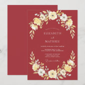 Invitation Mariage Botanique Lustré de Bourgogne (Devant / Derrière)