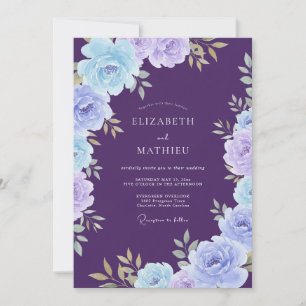 Invitation Mariage Botanique Luxueux au Plum