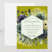 Invitation Mariage botanique luxuriant Chartreuse (Devant / Derrière)