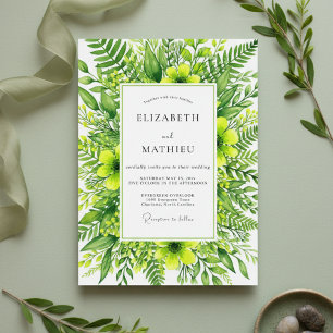 Invitation Mariage botanique luxuriant émeraude