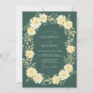 Invitation Mariage Botanique Majestueux Vert Pin