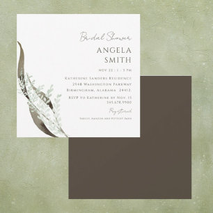 Invitation Mariage Botanique Marron Accentuel de Fête de Fian