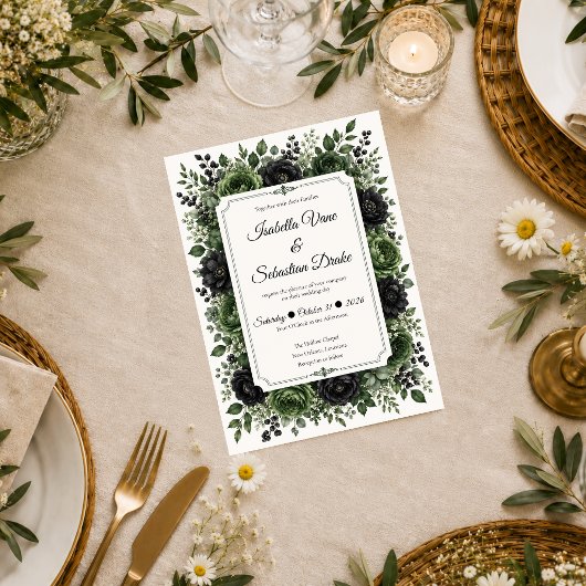 Invitation Mariage Botanique Maussade