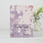 Invitation Mariage botanique mauve (Debout devant)