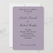 Invitation Mariage botanique mauve (Dos)