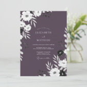 Invitation Mariage Botanique Mauve Chic de Soirée (Debout devant)