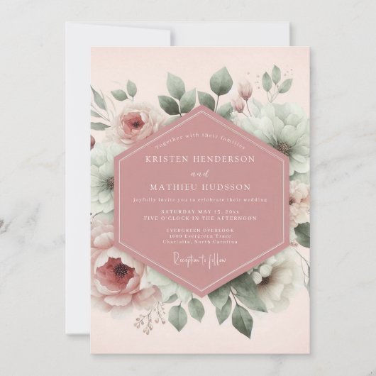 Invitation Mariage Botanique Mauve Sérène (Devant)