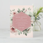 Invitation Mariage Botanique Mauve Sérène (Debout devant)