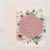 Invitation Mariage Botanique Mauve Sérène (Devant / Derrière)