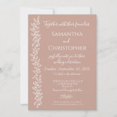 Invitation Mariage botanique minimal Boho Blush rose moderne (Devant)