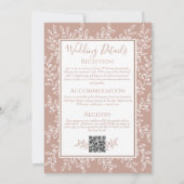 Invitation Mariage botanique minimal Boho Blush rose moderne (Dos)