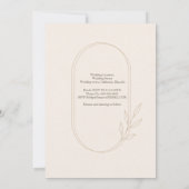 Invitation Mariage botanique minimal scandi doré (Dos)