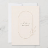 Invitation Mariage botanique minimal scandi doré (Dos)
