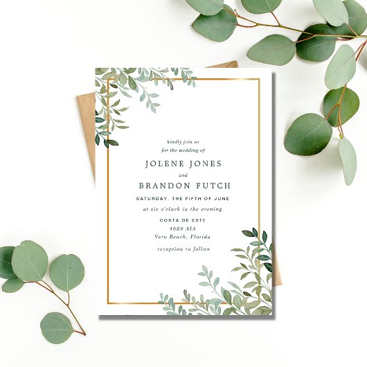 Invitation Mariage botanique minimaliste simple