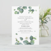 Invitation Mariage botanique moderne à feuillage d'eucalyptus (Debout devant)