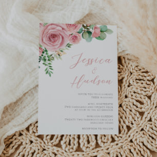 Invitation Mariage botanique moderne Blush Elegance