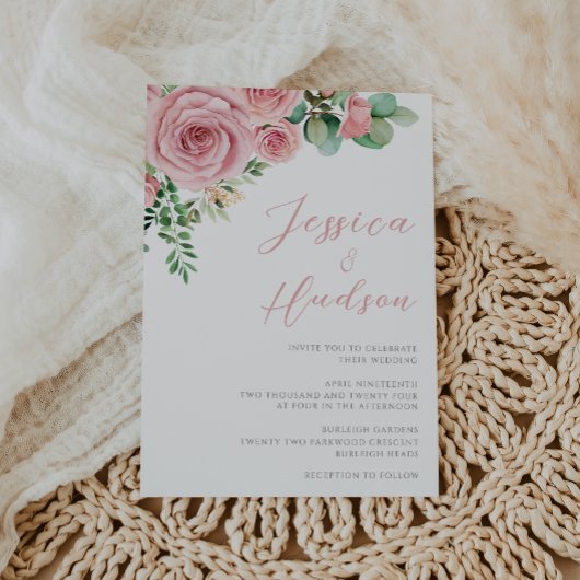 Invitation Mariage botanique moderne Blush Elegance