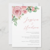 Invitation Mariage botanique moderne Blush Elegance (Devant)