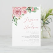Invitation Mariage botanique moderne Blush Elegance (Debout devant)