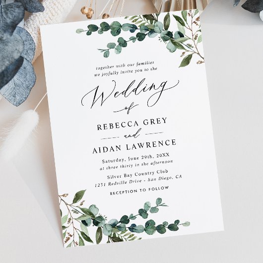 Invitation Mariage botanique moderne Boho
