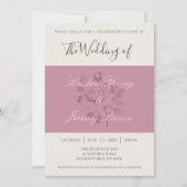 Invitation Mariage botanique moderne de Rose Blushing (Devant)