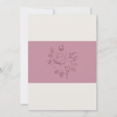 Invitation Mariage botanique moderne de Rose Blushing (Dos)
