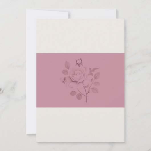 Invitation Mariage botanique moderne de Rose Blushing (Dos)