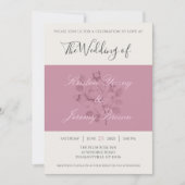 Invitation Mariage botanique moderne de Rose Blushing (Devant)