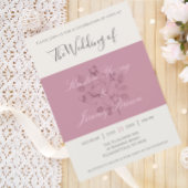 Invitation Mariage botanique moderne de Rose Blushing