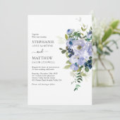 Invitation Mariage botanique moderne Dusty Purple (Debout devant)