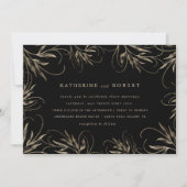 Invitation Mariage botanique moderne Elegant Gold (Devant)