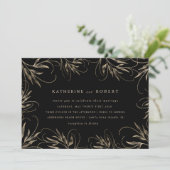 Invitation Mariage botanique moderne Elegant Gold (Debout devant)
