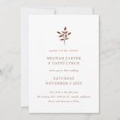 Invitation Mariage Botanique Moderne Simple Terracotta Rustiq (Devant)