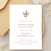 Invitation Mariage Botanique Moderne Simple Terracotta Rustiq