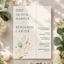 Mariage Botanique Moderne Vert Sauge Or